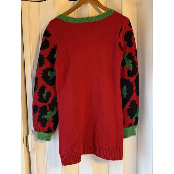33 Degrees Women’s Size S Lama Ugly Christmas Sweater Multicolor Animal Print - Picture 3 of 8